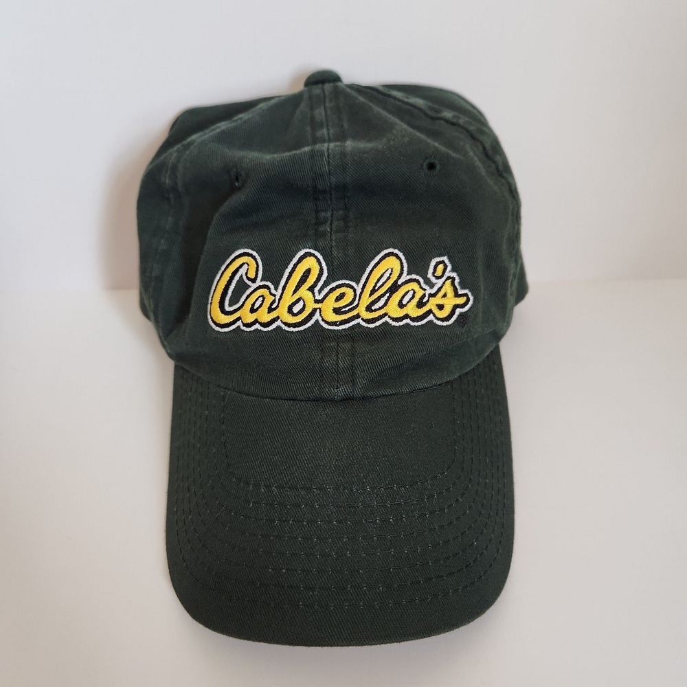 Cabelas Dark Green Yellow One Size Fits Most Adjustable Hat‎ Mens Womens